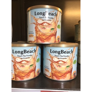 ลองบีชผงอเมริกัน ชาพีช แบบกระป๋อง ขนาด 400 กรัม LongBeach American Iced Tea - Peach Tea Can Size400g.