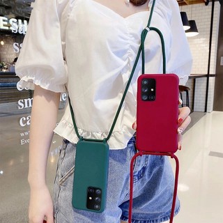 เคสโทรศัพท์มือถือ ซิลิโคน ดูหรูหรา มีสายห้อยคล้อง สำหรับมือถือรุ่น Samsung Galaxy A12 A32 A52 A72 5G/S21 Ultra/s21 plus/S20 Ultra Note 20 Ultra Note 10 Plus