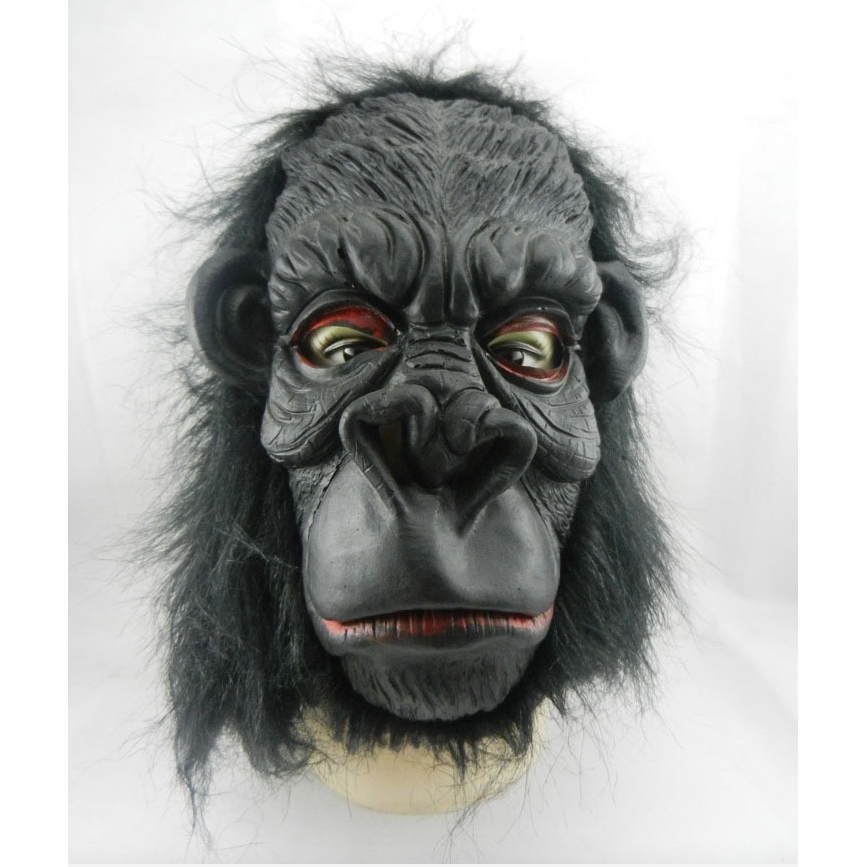 ของเล่นหน้ากากยาง รูปลิง gorilla king kong Chimpanzees monkey orangutan ape gorilla Topeng สําหรับปาร์ตี้ฮาโลวีน