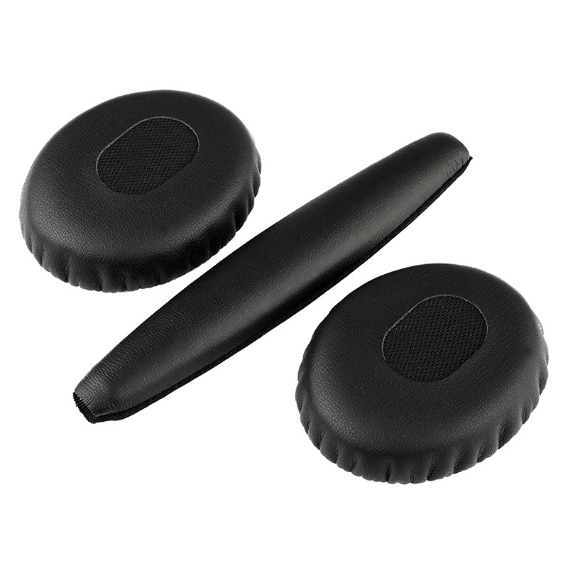 A Pair Of Black Ear Cushions With Head Pad For Bose Qc3 Quiet