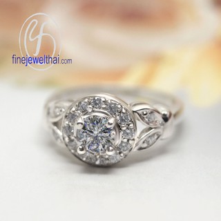 Finejewelthai แหวนเพชร-แหวนทองคำขาว-แหวนวินเทจ/ Vintage-Diamond-Silver925-Ring - R1327cz