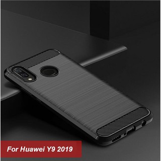 เคสโทรศัพท์คาร์บอนไฟเบอร์กันกระแทกสำหรับ Huawei Y9 2019