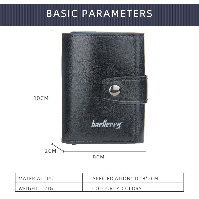 RFID Blocking Protection Men ID ผู้ถือบัตรเครดิตกระเป๋าสตางค์หนังโลหะอลูมิเนียม Business Bank Card Case CreditCard Cardholder