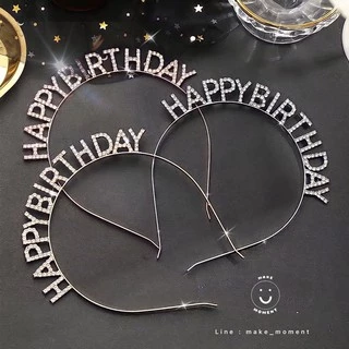 (ร้านไทยส่งไว) ที่คาดผม Diamond Happy birthday ที่คาดผมวันเกิด คาดผมปาร์ตี้ มาพร้อมแพคเกจ ให้เป็นของขวัญได้เลย