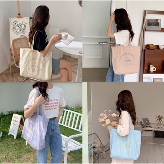 #พร้อมส่ง กระเป๋าผ้า Flowers Totebag 190💕👑