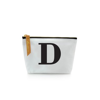 กระเป๋าผ้าลายอักษร ALPHABET  Pouch Coin Bag  WHITE  D