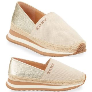 พรีฯ​ us7 TORY BURCH Daisy Mixed Material Slip-on Sneakers