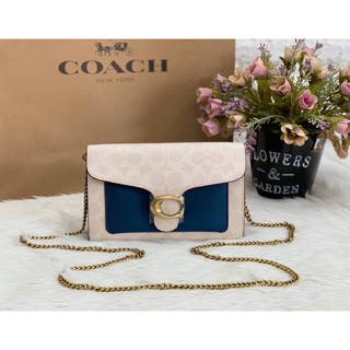 New in !! 📌รุ่นแนะนำ ห้ามพลาดจร้าา😘 COACH TABBY CHAIN CLUTCH IN COLORBLOCK SIGNATURE ((86094//3167))