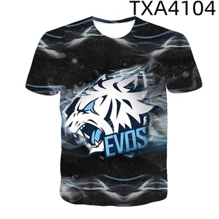 เสื้อยืดแขนสั้น พิมพ์ลายโลโก้ Evos Team 3 มิติ ระบายอากาศ สวมใส่สบาย สําหรับผู้ชาย และผู้หญิง