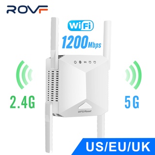 ROVF 5Ghz wireless WiFi repeater เครื่องขยายสัญญาณ wifi1200Mbps router WiFi booster home remote band network extender