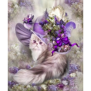 Mr. Diy Cat Flower Diamond Painting/Cross Stitch/Bedroom Living Room/Wall Sticker Wall Painting Decoration