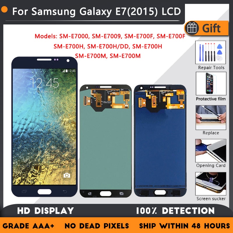 5.5 AMOLED สําหรับ Samsung Galaxy E7 2015 จอแสดงผล LCD E700 E7000 E7009 E700F E700H LCD Touch Screen