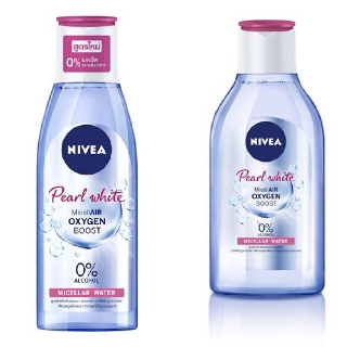 Nivea Pearl White Micellair Oxygen Boost นีเวีย เพิร์ล ไวท์ คลีนซิ่งเช็ดเครื่องสำอางสูตรน้ำ สำหรับผิวธรรมดา มี 2 ขนาด