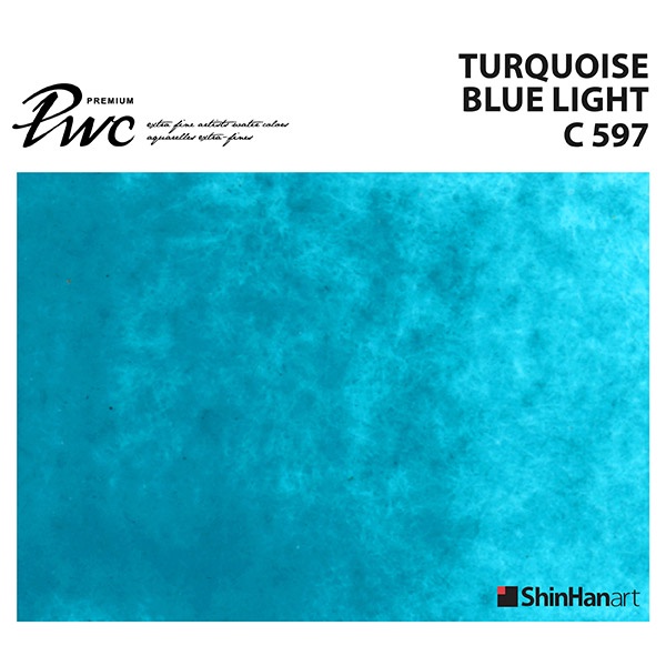 ShinHan PWC 597 C Turquoise Blue Light 15ml (S1210153-0597) / สีน้ำเกรด Premium Artist 15ml 597 แบรนด์ ShinHan