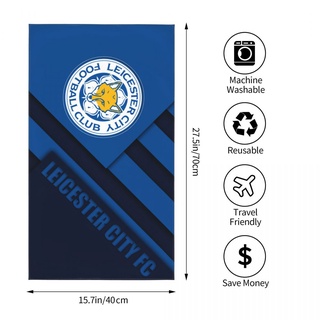 Leicester city fc ผ้าขนหนูเช็ดหน้า ผ้าขนหนูอาบน้ํา ดูดซับน้ํา ทรงสี่เหลี่ยม ขนาด 70x40 ซม. สําหรับออกกําลังกาย โยคะ กลางแจ้ง