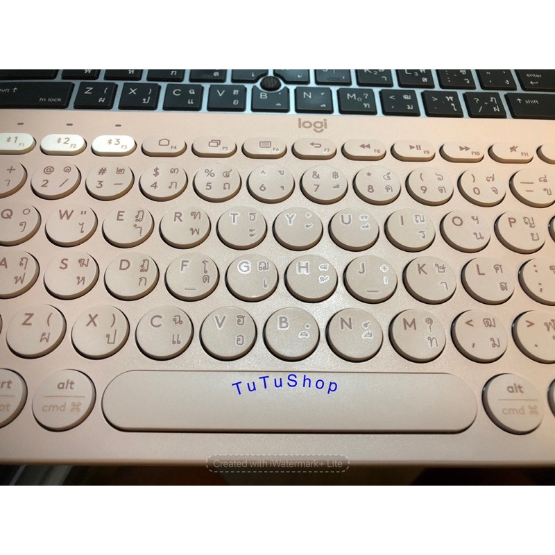 Logitech K380 Multi-Device Bluetooth Keyboard ปุ่มสกรีนภาษาไทย แถมแผ่นซิลิโคนป้องกันฝุ่น กันน้ำ แบบใสให้ด้วย