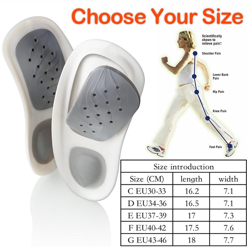 1 คู่ปฏิบัติทนทานเท้าแบนเคาะเข่า Plantar Orthotics แทรก Breathable Arch สนับสนุน Insoles 8 แผ่นแก้ไข