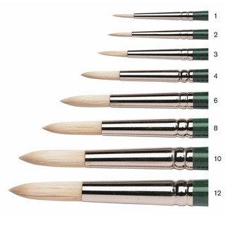 Winsor &amp; Newton winton hog bristle long handle round brush I พู่กันขนหมูสำหรับสีน้ำมันและสีอะคริลิกแบบกลมด้ามยาว