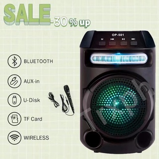 Bluetooth Speaker led light With Free Mic Karaoke Portable Super Bass LED Speakers Microphone