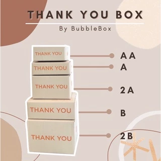 กล่องพัสดุ กล่องไปรณีย์ thankyou (แพ็ค20ใบ) 🔥พร้อมส่ง🔥 กล่องเบอร์ 00-0-0+4-A-AA-2A-B หนา กล่องน่ารัก กล่องฝาชน ถูกที่สุด