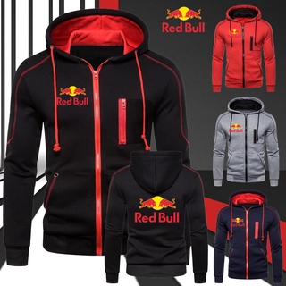 RED BULL เสื้อกันหนาวมีฮู้ดพิมพ์ลายสําหรับผู้ชาย