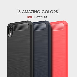 Huawei Y5 2019 / Honor 8s / Honor 8 Play Fashion Slim Carbon Fiber TPU Soft Silicone Cover Phone Case