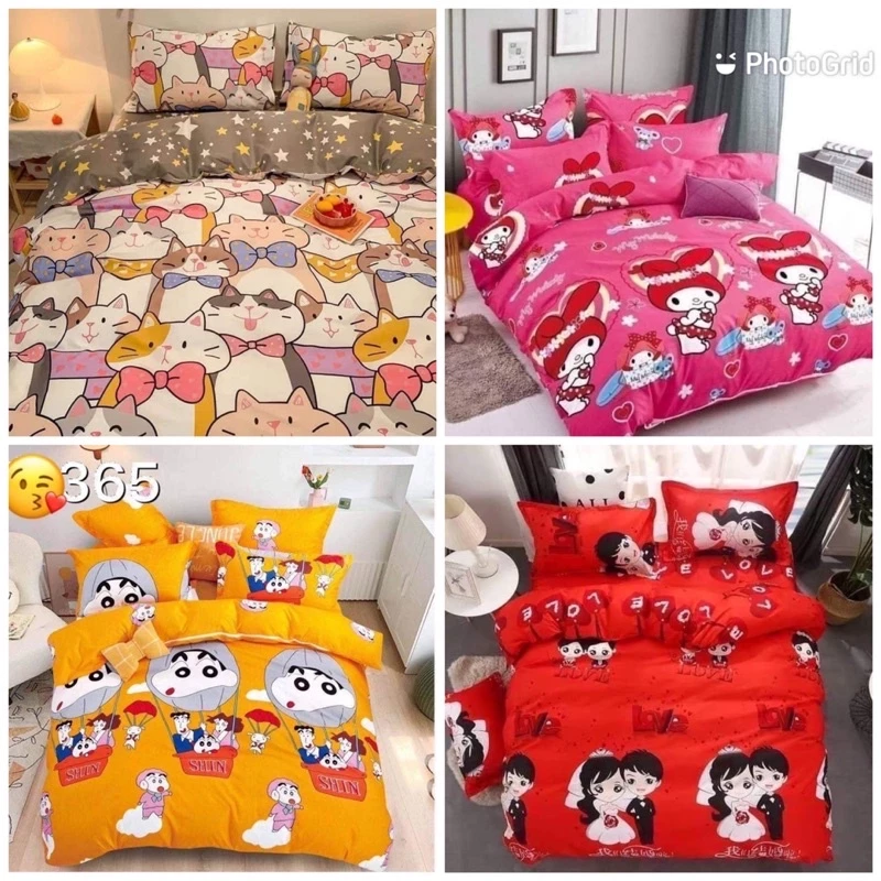 ผ้าปูที่นอนครบเซ็ต 6 ชิ้น พร้อมผ้านวม มีขนาด 3.5/5/6ฟุต