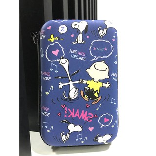 กล่องเก็บสายชาร์จ  กล่องใส่ Power bank , หูฟัง, Size XL ลาย SNOOPY ALL BLUE WOW HH XL งานดี evaกันกระแทก ขนาด16x10x3.5