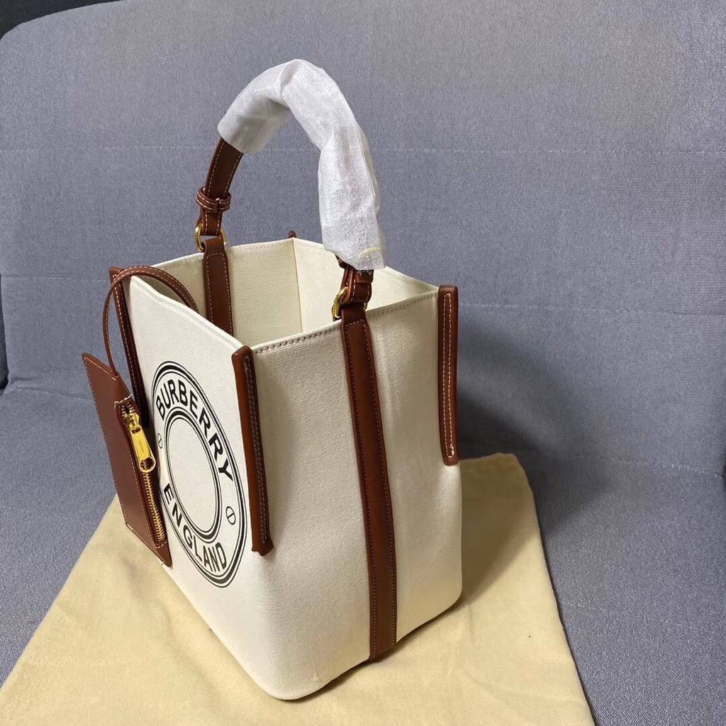 burberry small penny logo tote bag
