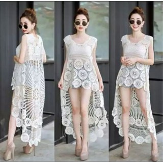 Sale ! เสื้อถักสไตล์เก๋ หน้าสั้นหลังยาว เนื้อผ้านิ่มใส่สบาย ดีไซน์เก๋มาก งานถักแน่นๆ