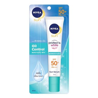 ﻿NIVEA Sun Protect &amp; White Oil Control นีเวีย ซัน โพรเทค แอนด์ ไวท์ SPF50 PA++ เซรั่มกันแดด ลดความมันบนใบหน้า 30g.