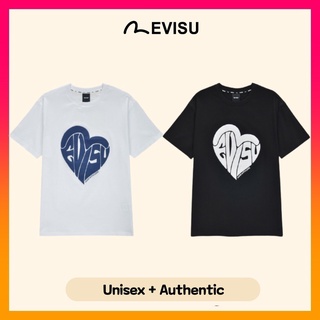 เสื้อยืด โฟม พิมพ์ลายหัวใจ ทรงหลวม EVISUS-5XL