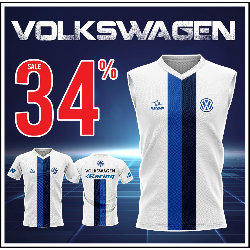 🌈ใส่โค้ดSENSEI20Pลด20%✨เสื้อแขนสั้นพิมพ์ลาย(หน้า-หลัง) SENSEI ลายVOLKSWAGEN