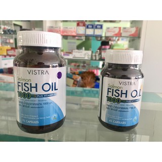 Vistra Salmon Fish oil 1000 mg ขนาด 45/75 เม็ด บำรุงสมอง ลดการอักเสบ