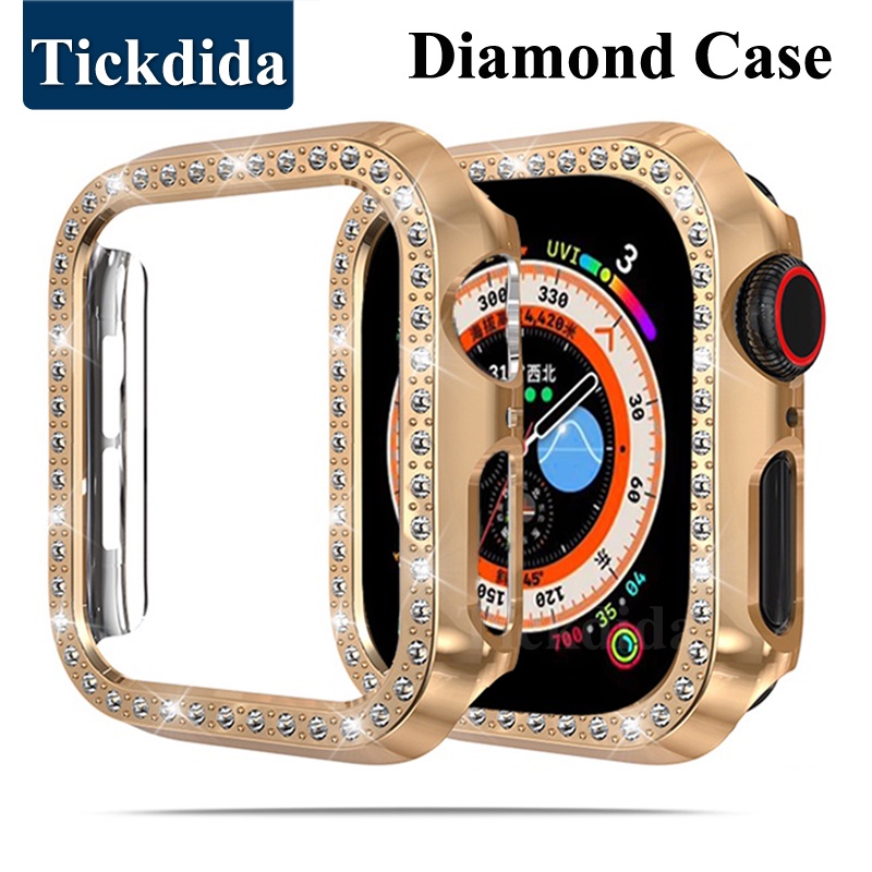 สําหรับ Apple Watch Case Diamond iWatch Ultra 49 มม.45 มม.41 มม.44 มม.40 มม.นาฬิกากันชนฝาครอบป้องกัน