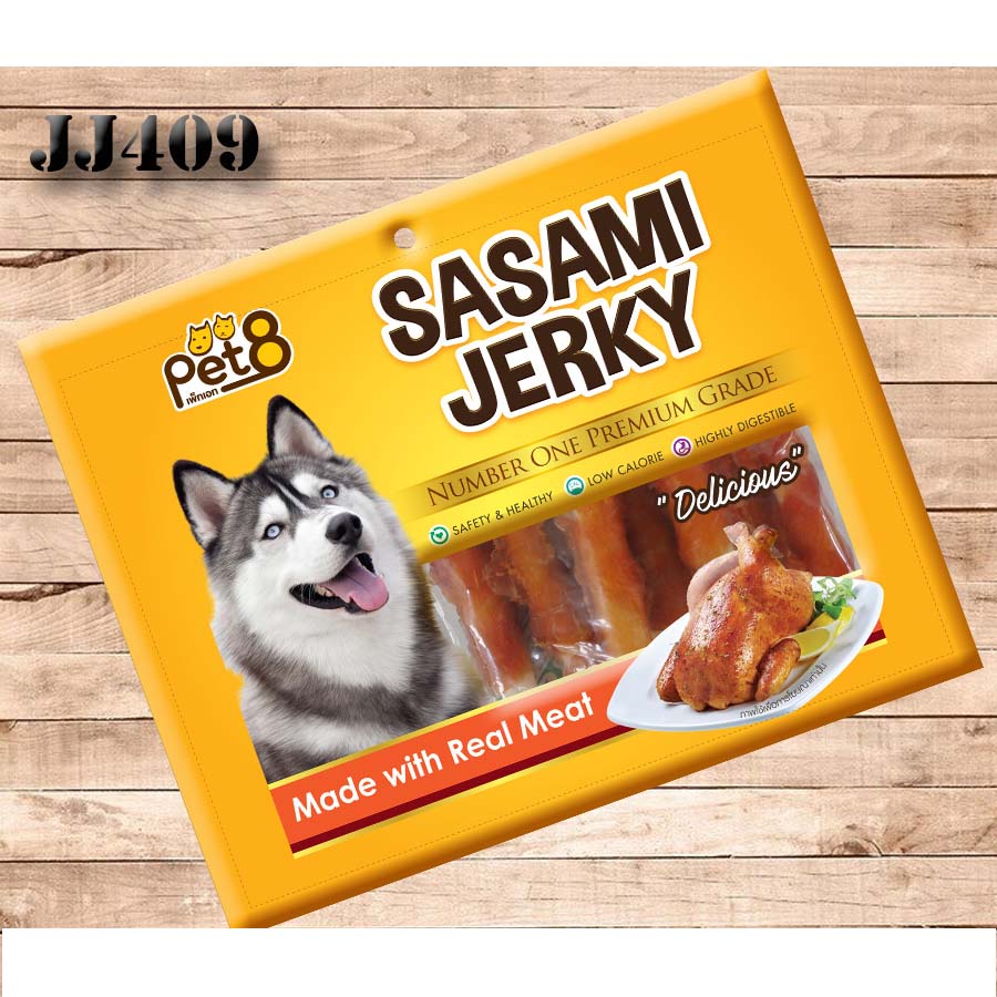 Pet8 Sasami Jerky สันในไก่เจอกี้สไลด์ 2pack*160-140g พร้อมส่ง ใหม่จากเตาอบ - รูปที่ 6