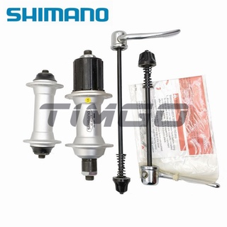 Shimano FH-C201 HB-C201 ดุมล้อหน้า หลัง สีเงิน 32 หลุม พร้อมแกนปลดเร็ว สําหรับจักรยานเสือภูเขา