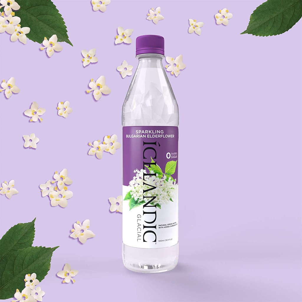 Icelandic Glacial ไอซ์แลนดิก เกลเซียลสปาร์คกลิ้ง กลิ่นเอลเดอร์ฟลาวเวอร์ Sparkling Water Elderflower 