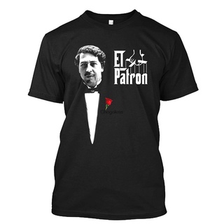 เสื้อยืด พิมพ์ลายโปสเตอร์ The Godfather El Patron Pablo Escobar Del Mal Colombia Chapo Regular Novelty สําหรับปาร์ตี้ฮาโ