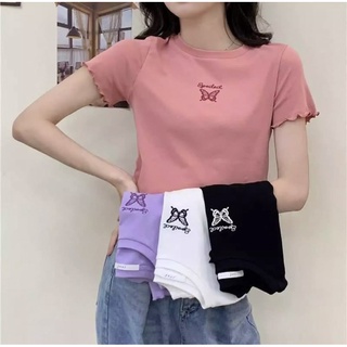 ✨พร้อมส่ง*✨ เสื้อยืดผู้หญิง✨เสื้อยืด ✨แขนสั้น ✨เสื้อยืดลายการ์ตูนสวยๆ✨แขนสั้นคอกลม