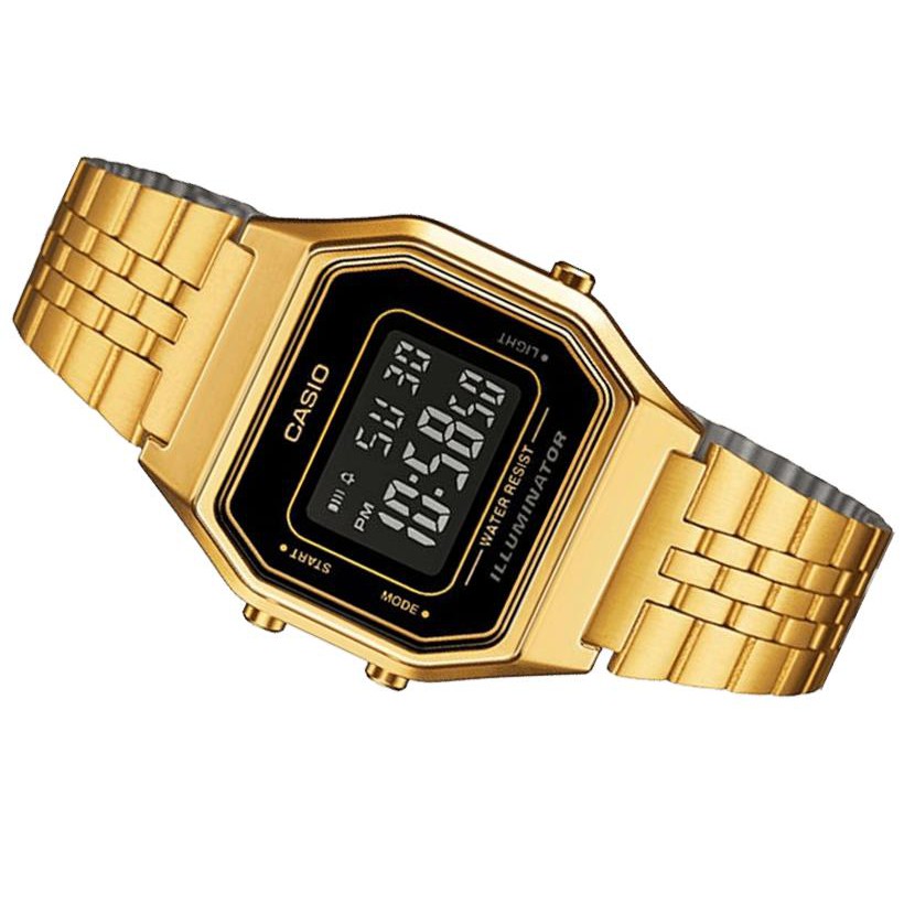 นาฬิกา Casio แท้ รุ่น LA680WGA-1B สีทอง หน้าปัดดำ รุ่นหายาก