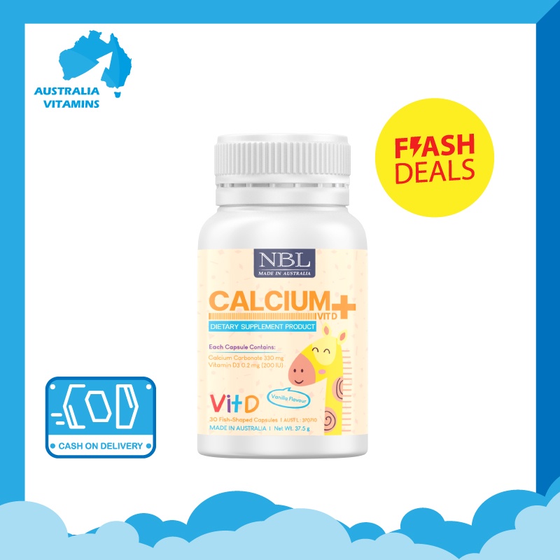 NBL Calcium + Vit D3 แคลเซียม และวิตามินดี3 กลิ่นวานิลลา ทานง่าย พร้อมส่ง