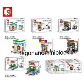 Legonano เลโก้ นาโน lego nano nanoblock ministreet ร้านค้า set4กล่อง