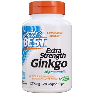 ผลิตภัณฑ์อาหารเสริม Doctors Best, Extra Strength Ginkgo, 120 mg, 120 Veggie Caps