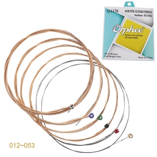 Orphee QA170 สายกีตาร์อะคูสติก อัลลอย ทรงหกเหลี่ยม พร้อมลูกหมาก สีบรอนซ์ 85/15