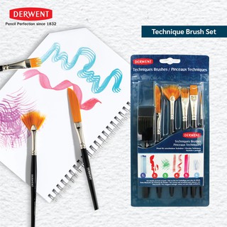 Derwent techniques brushes I พู่กันชุดเทคนิค 6 ด้าม