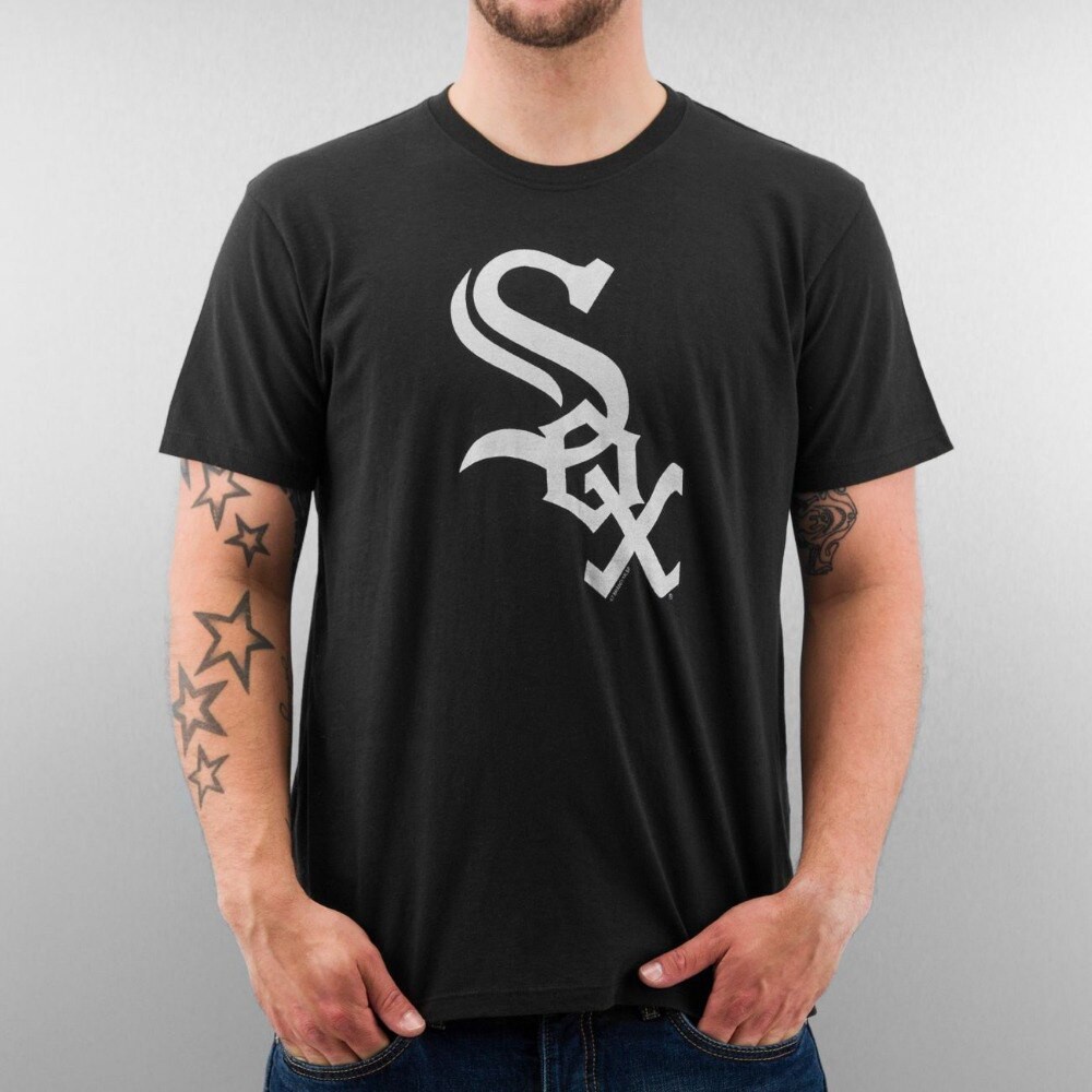 ใหม่ ss 2014 ยี่ห้อ Pitch Sier Chicago สีขาว Sox ใน zwart เสื้อยืดผู้ชาย WKE14567