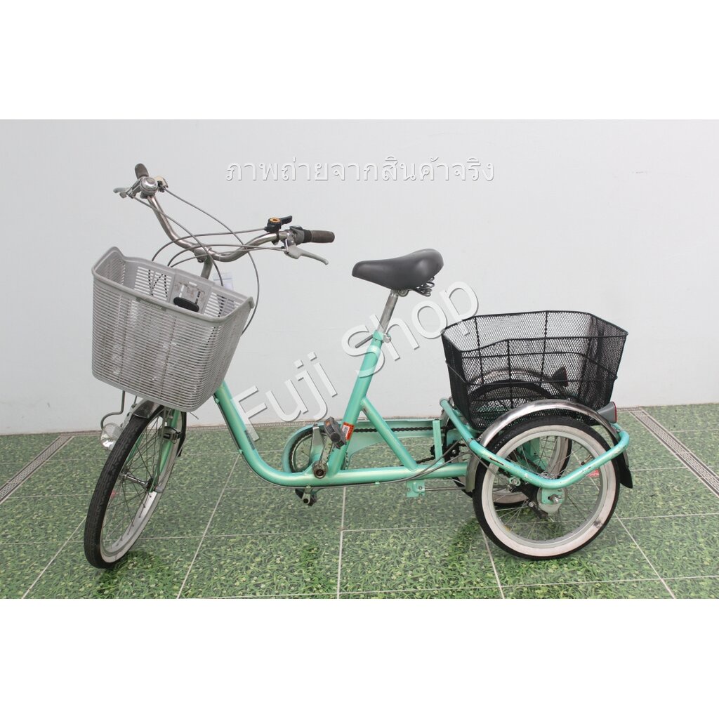 จักรยานสามล้อญี่ปุ่น - ล้อ 20 / 16 นิ้ว - มีเกียร์ - สีเขียว [จักรยานมือสอง]