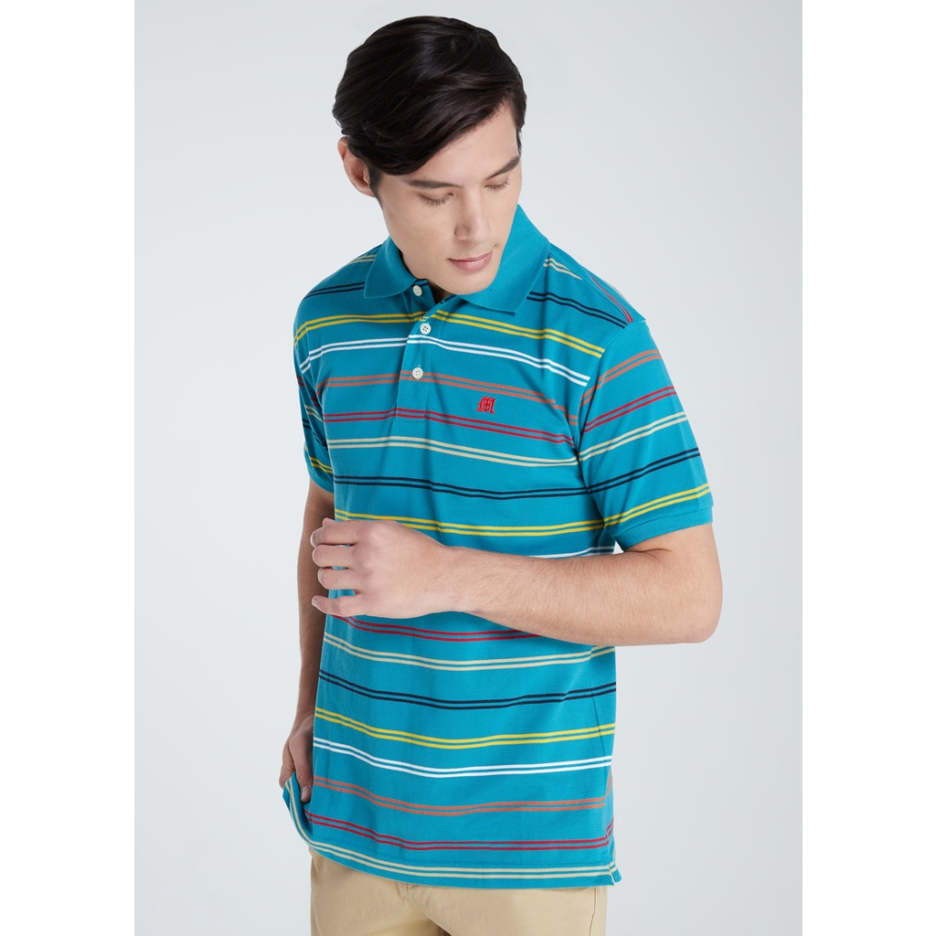 เสื้อโปโลแขนสั้นผู้ชายมีกระเป๋า Maximo Dente คอปก ลายริ้ว คลาสสิค สไตล์ยุโรป สำหรับผู้ใหญ่ รุ่น CV-4