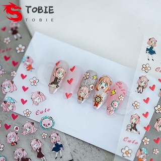 Tobie สติกเกอร์ติดเล็บ ลายการ์ตูนน่ารัก แฟชั่น สําหรับครอบครัว